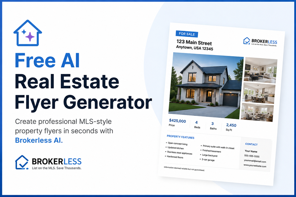 Free AI Real Estate Flyer Generator by Brokerless AI